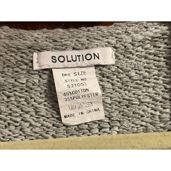 SOLUTION WOMENS BOXY RELAXED FIT CROPPED SWEATER GRAY MARLED KNIT ONE SIZE - Picture 4 of 7
